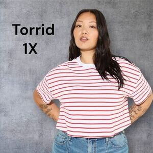 New! Torrid  Cropped Cotton Tee – Relaxed Fit | Casual Weekend Vibes Sz IX